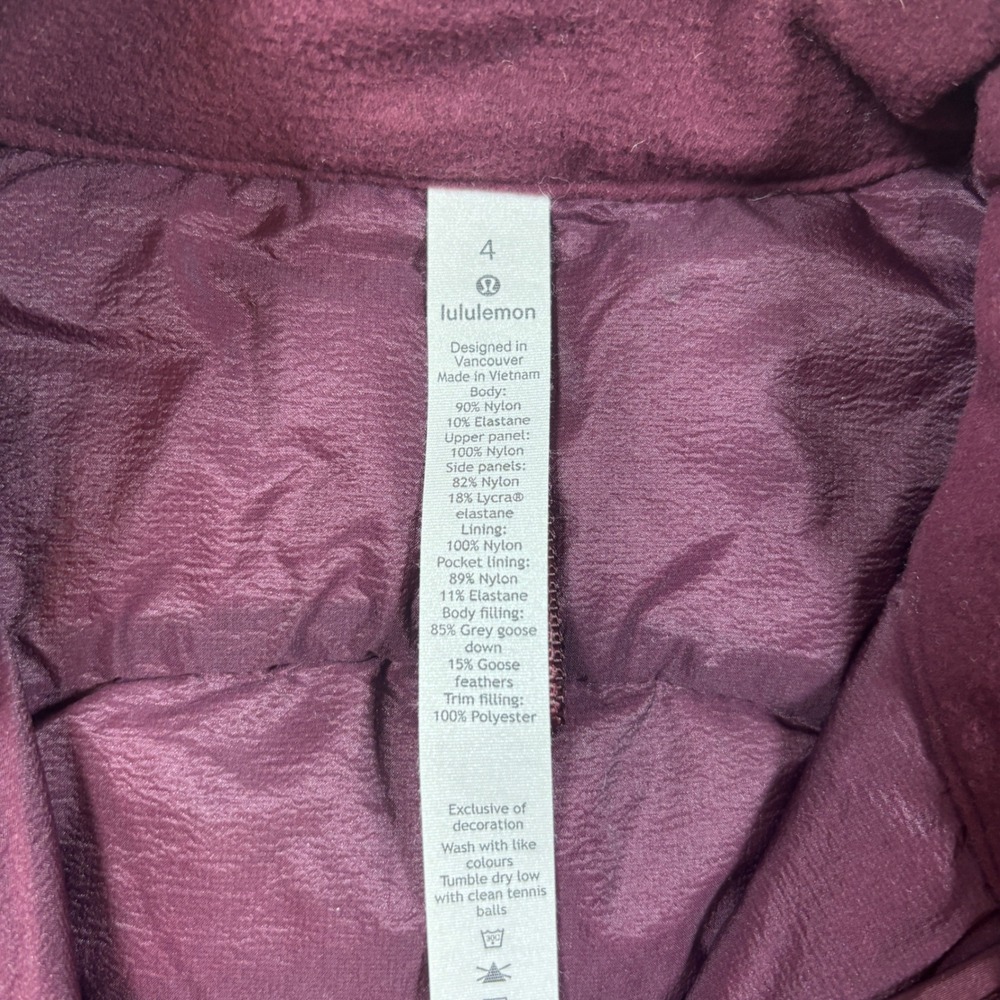 Lululemon Dark Adobe Down for it All Puffer Vest Women's Size 4 EUC LW4AQLS - Picture 2 of 5